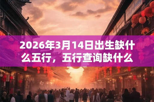 2026年3月14日出生缺什么五行，五行查询缺什么