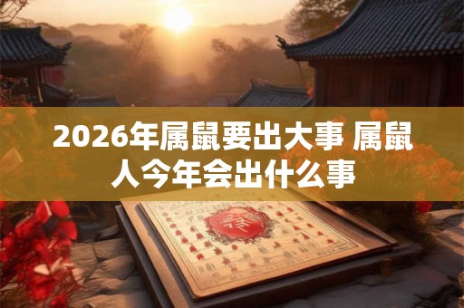 2026年属鼠要出大事 属鼠人今年会出什么事