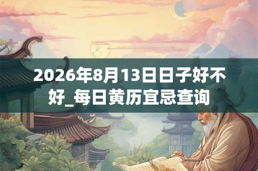 2026年8月13日日子好不好_每日黄历宜忌查询