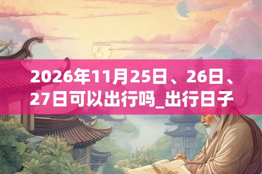 2026年11月25日、26日、27日可以出行吗_出行日子好吗