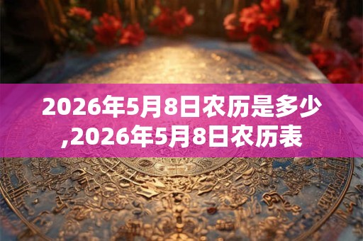 2026年5月8日农历是多少,2026年5月8日农历表
