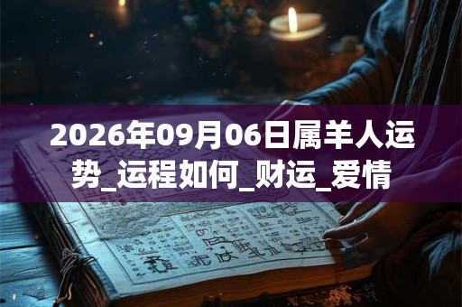 2026年09月06日属羊人运势_运程如何_财运_爱情