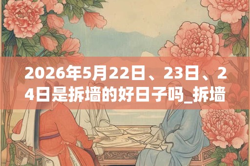 2026年5月22日、23日、24日是拆墙的好日子吗_拆墙可以吗