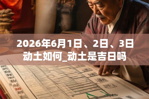 2026年6月1日、2日、3日动土如何_动土是吉日吗
