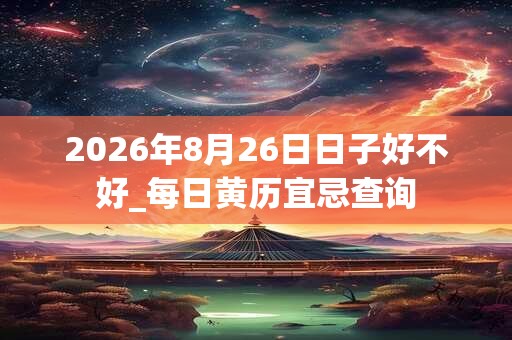 2026年8月26日日子好不好_每日黄历宜忌查询