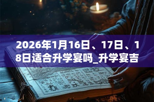 2026年1月16日、17日、18日适合升学宴吗_升学宴吉利吗