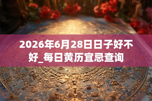2026年6月28日日子好不好_每日黄历宜忌查询 2026年6月28日日子好不好_每日黄历宜忌查询