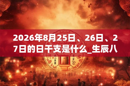 2026年8月25日、26日、27日的日干支是什么_生辰八字