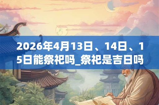 2026年4月13日、14日、15日能祭祀吗_祭祀是吉日吗