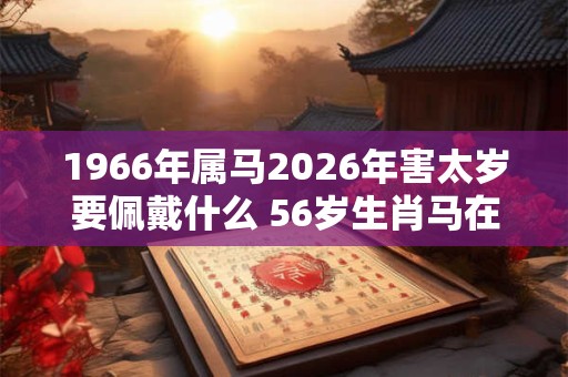 1966年属马2026年害太岁要佩戴什么 56岁生肖马在牛年犯太岁怎么破解 1966年属马2026年害太岁要佩戴什么 56岁生肖马在牛年犯太岁怎么破解