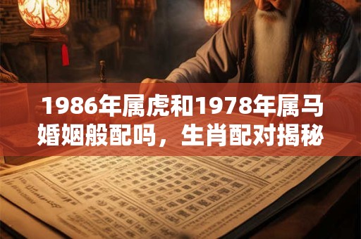 1986年属虎和1978年属马婚姻般配吗，生肖配对揭秘！