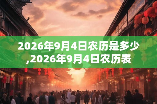 2026年9月4日农历是多少,2026年9月4日农历表