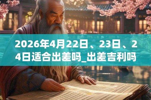 2026年4月22日、23日、24日适合出差吗_出差吉利吗