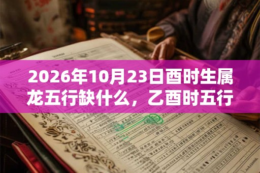 2026年10月23日酉时生属龙五行缺什么，乙酉时五行缺什么