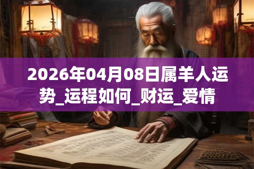 2026年04月08日属羊人运势_运程如何_财运_爱情