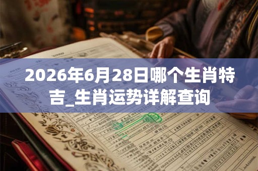 2026年6月28日哪个生肖特吉_生肖运势详解查询