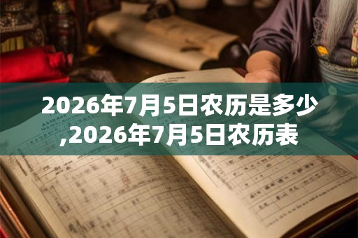 2026年7月5日农历是多少,2026年7月5日农历表