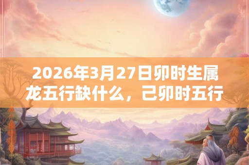 2026年3月27日卯时生属龙五行缺什么，己卯时五行缺什么