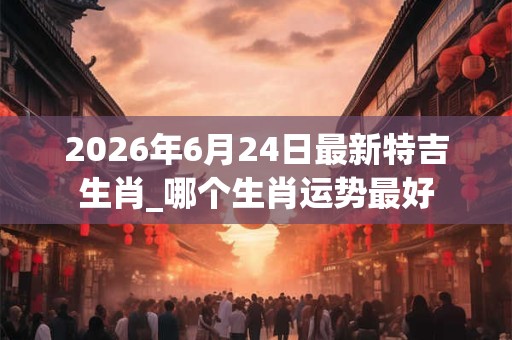 2026年6月24日最新特吉生肖_哪个生肖运势最好