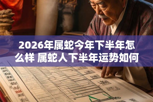 2026年属蛇今年下半年怎么样 属蛇人下半年运势如何