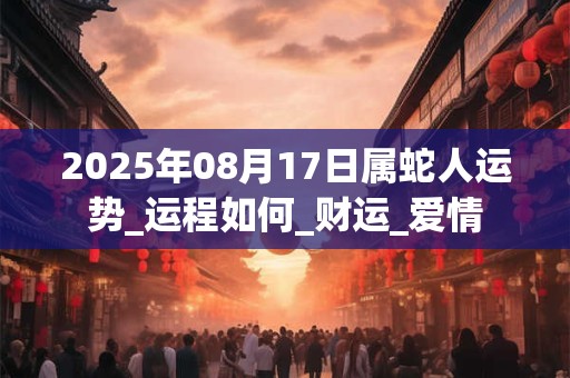 2025年08月17日属蛇人运势_运程如何_财运_爱情