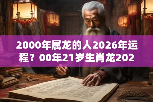 2000年属龙的人2026年运程？00年21岁生肖龙2026年运势