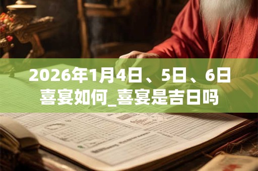 2026年1月4日、5日、6日喜宴如何_喜宴是吉日吗