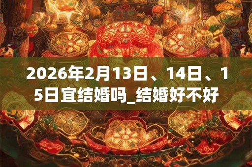 2026年2月13日、14日、15日宜结婚吗_结婚好不好