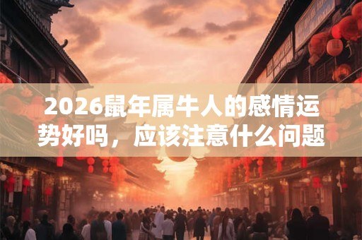 2026鼠年属牛人的感情运势好吗，应该注意什么问题？