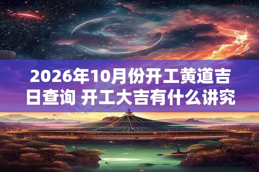 2026年10月份开工黄道吉日查询 开工大吉有什么讲究