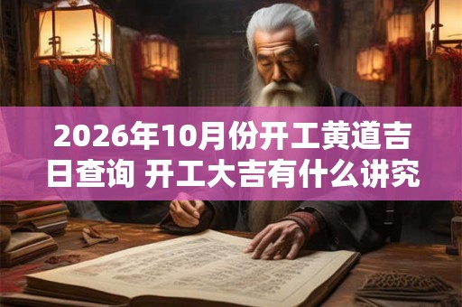 2026年10月份开工黄道吉日查询 开工大吉有什么讲究