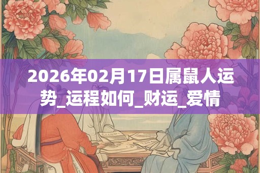 2026年02月17日属鼠人运势_运程如何_财运_爱情