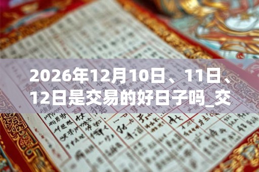 2026年12月10日、11日、12日是交易的好日子吗_交易可以吗