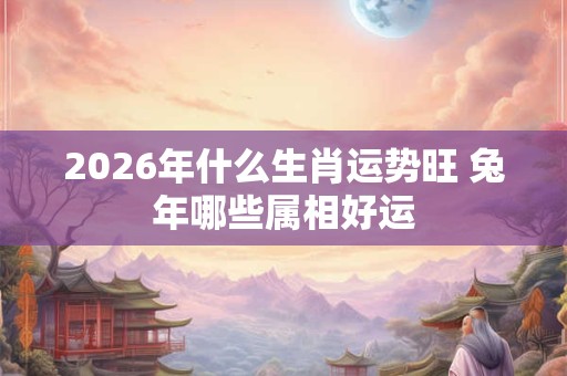 2026年什么生肖运势旺 兔年哪些属相好运