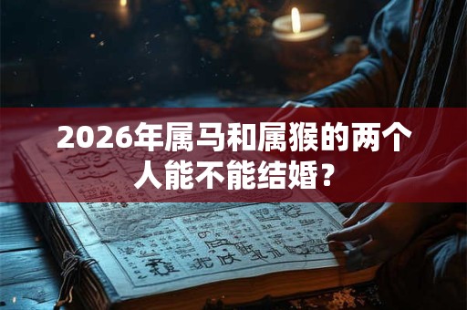 2026年属马和属猴的两个人能不能结婚？