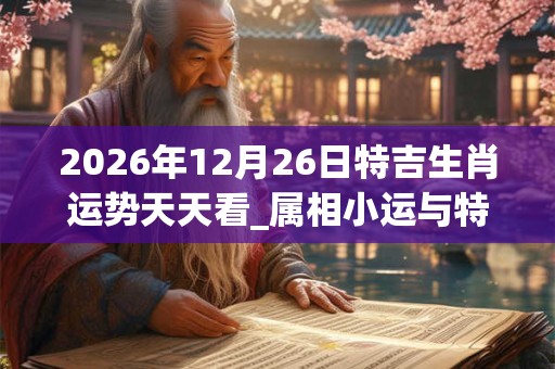2026年12月26日特吉生肖运势天天看_属相小运与特吉生肖播报