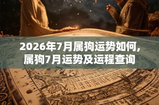 2026年7月属狗运势如何,属狗7月运势及运程查询