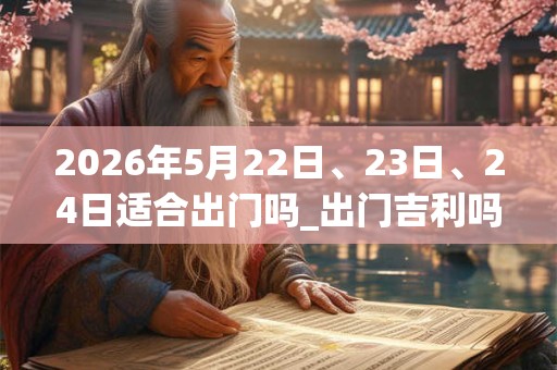 2026年5月22日、23日、24日适合出门吗_出门吉利吗