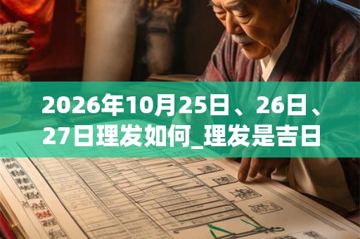 2026年10月25日、26日、27日理发如何_理发是吉日吗