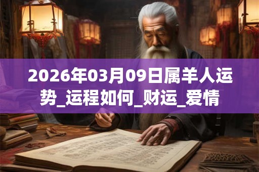 2026年03月09日属羊人运势_运程如何_财运_爱情