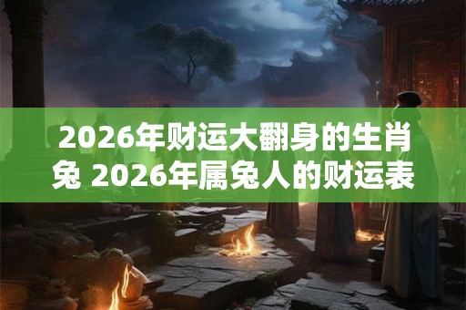 2026年财运大翻身的生肖兔 2026年属兔人的财运表现
