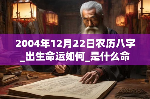 2004年12月22日农历八字_出生命运如何_是什么命