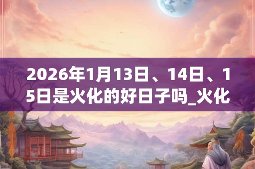 2026年1月13日、14日、15日是火化的好日子吗_火化可以吗