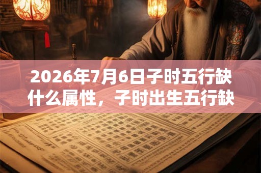 2026年7月6日子时五行缺什么属性，子时出生五行缺什么