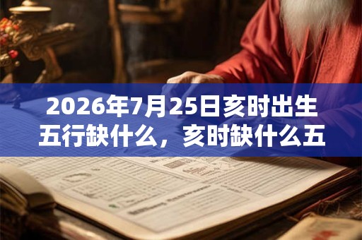 2026年7月25日亥时出生五行缺什么，亥时缺什么五行