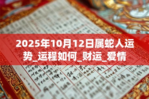 2025年10月12日属蛇人运势_运程如何_财运_爱情