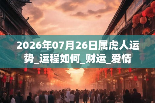 2026年07月26日属虎人运势_运程如何_财运_爱情