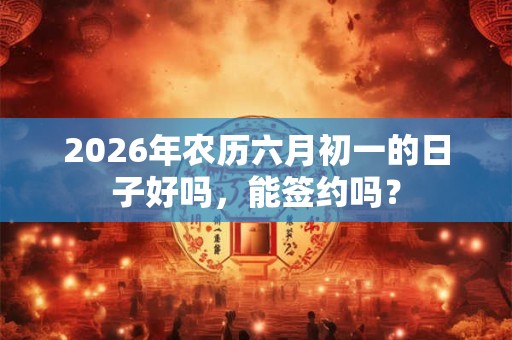 2026年农历六月初一的日子好吗，能签约吗？