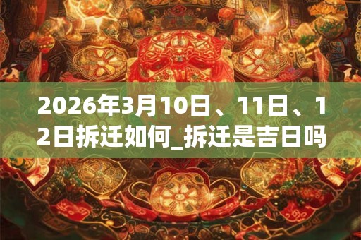 2026年3月10日、11日、12日拆迁如何_拆迁是吉日吗