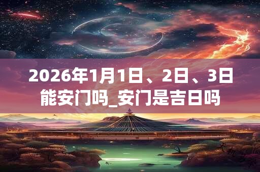 2026年1月1日、2日、3日能安门吗_安门是吉日吗
